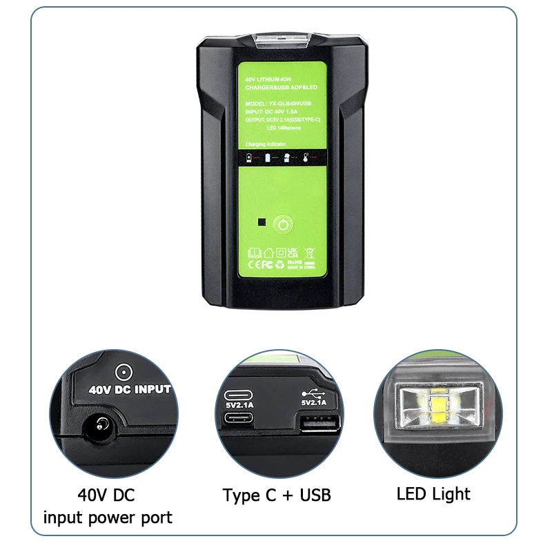 Dla GreenWorks 40V akumulator  – Outdoor Usb Power Adapter recenzja i cena